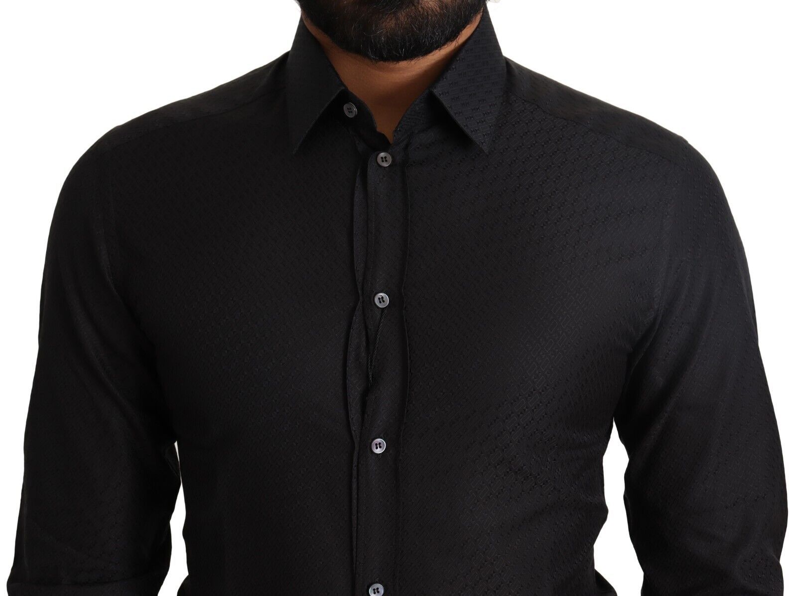 Black GOLD Cotton Slim Dress Formal Shirt - ventzia