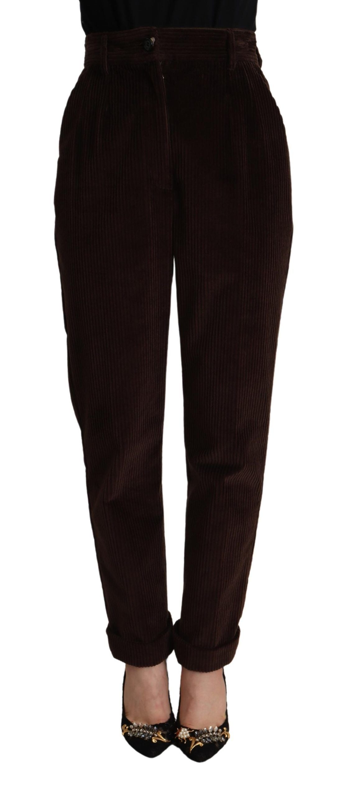 Bordeaux Corduroy Cotton Trouser Tapered Pants - ventzia