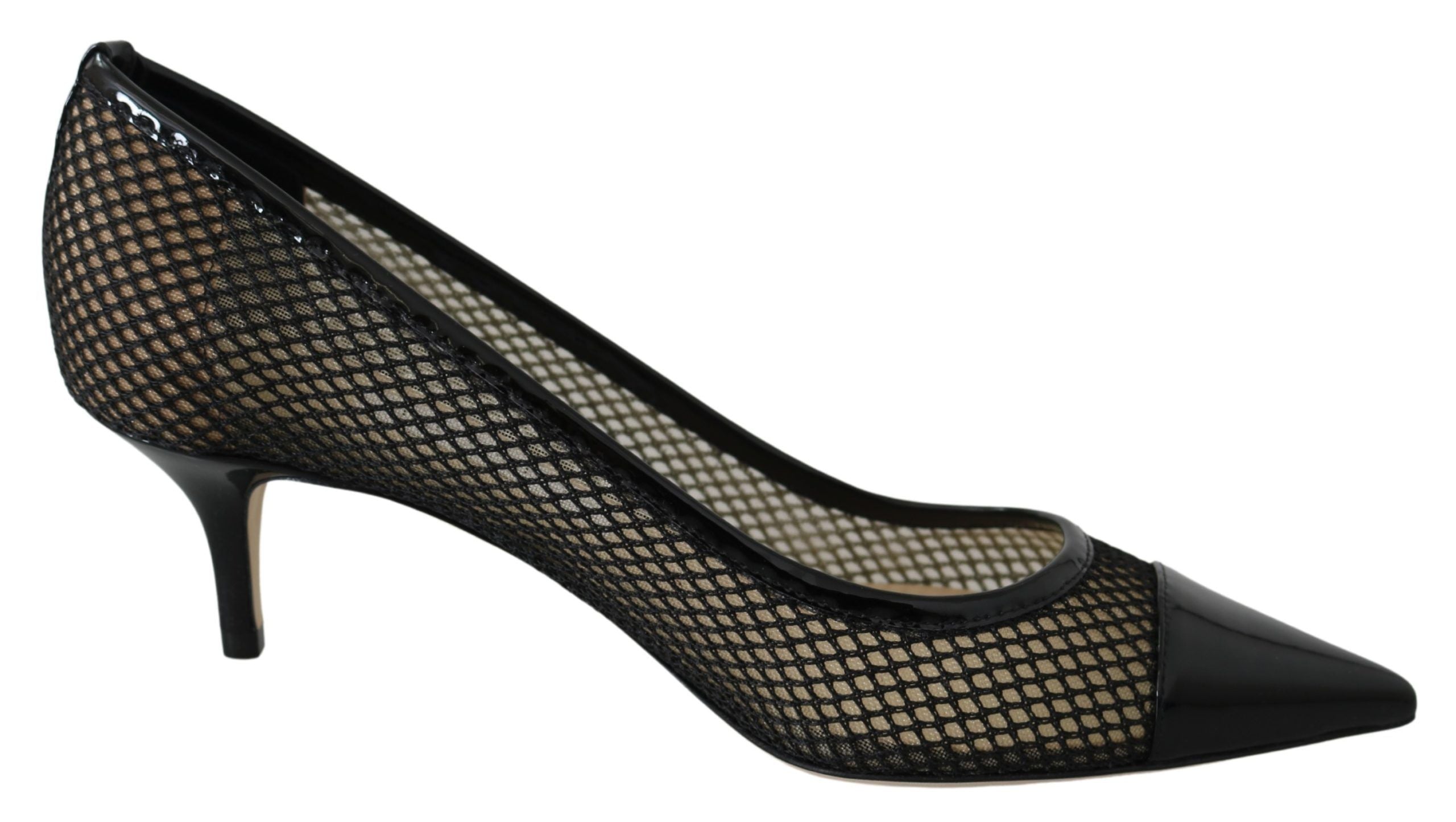 Chic Patent Mesh Pointed Pumps - ventzia