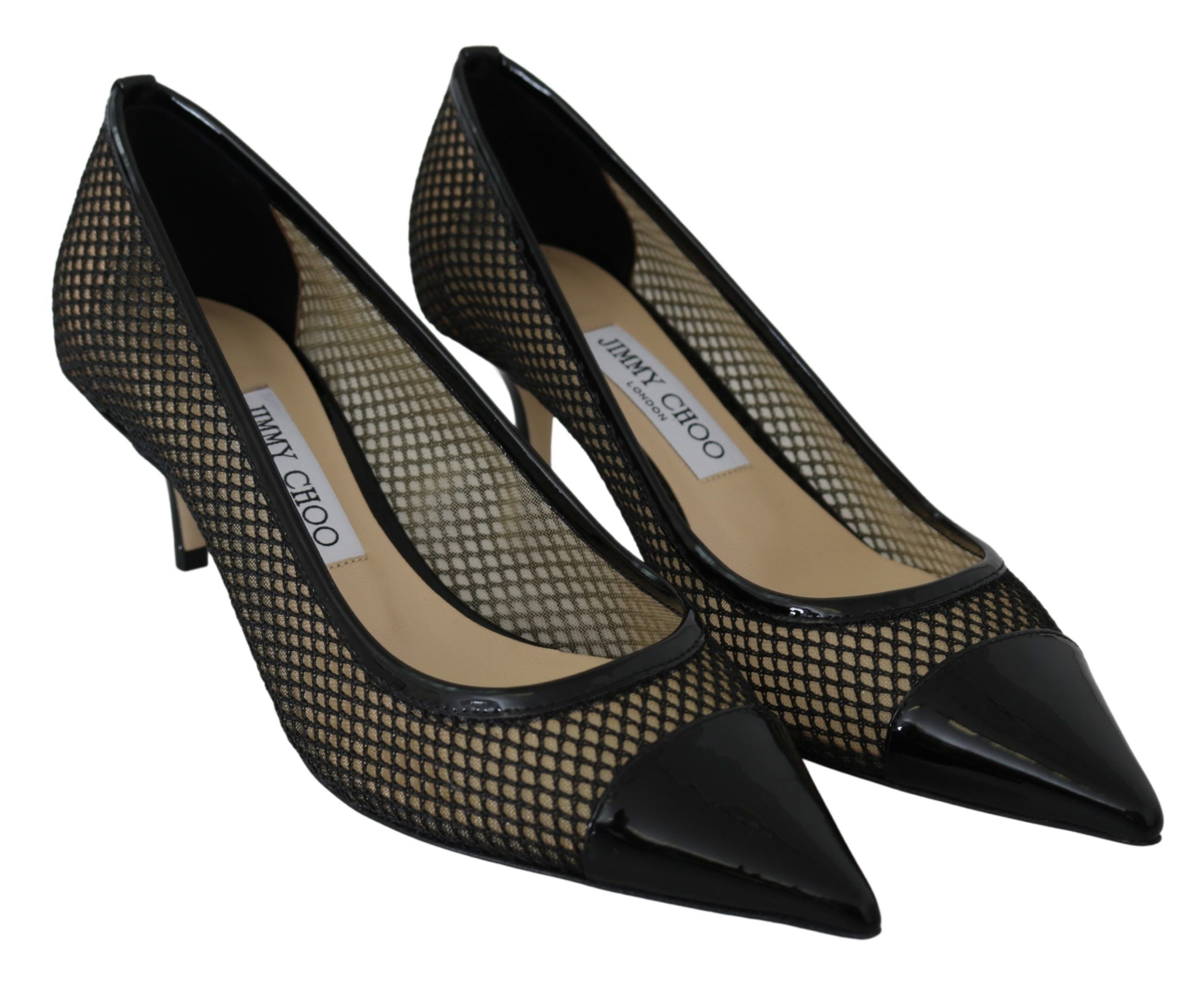 Chic Patent Mesh Pointed Pumps - ventzia