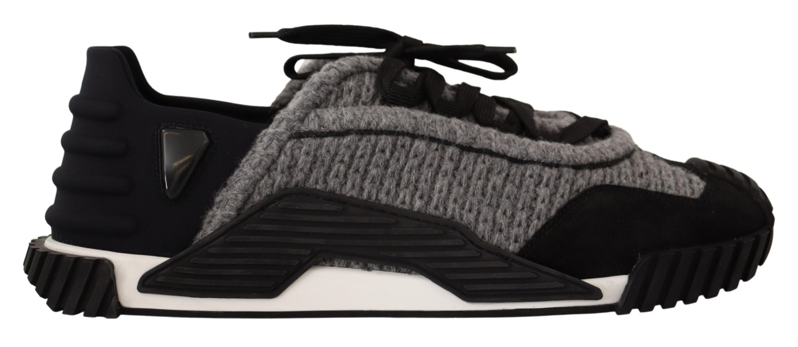 Black Gray Fabric Lace Up NS1 Sneakers Shoes - ventzia