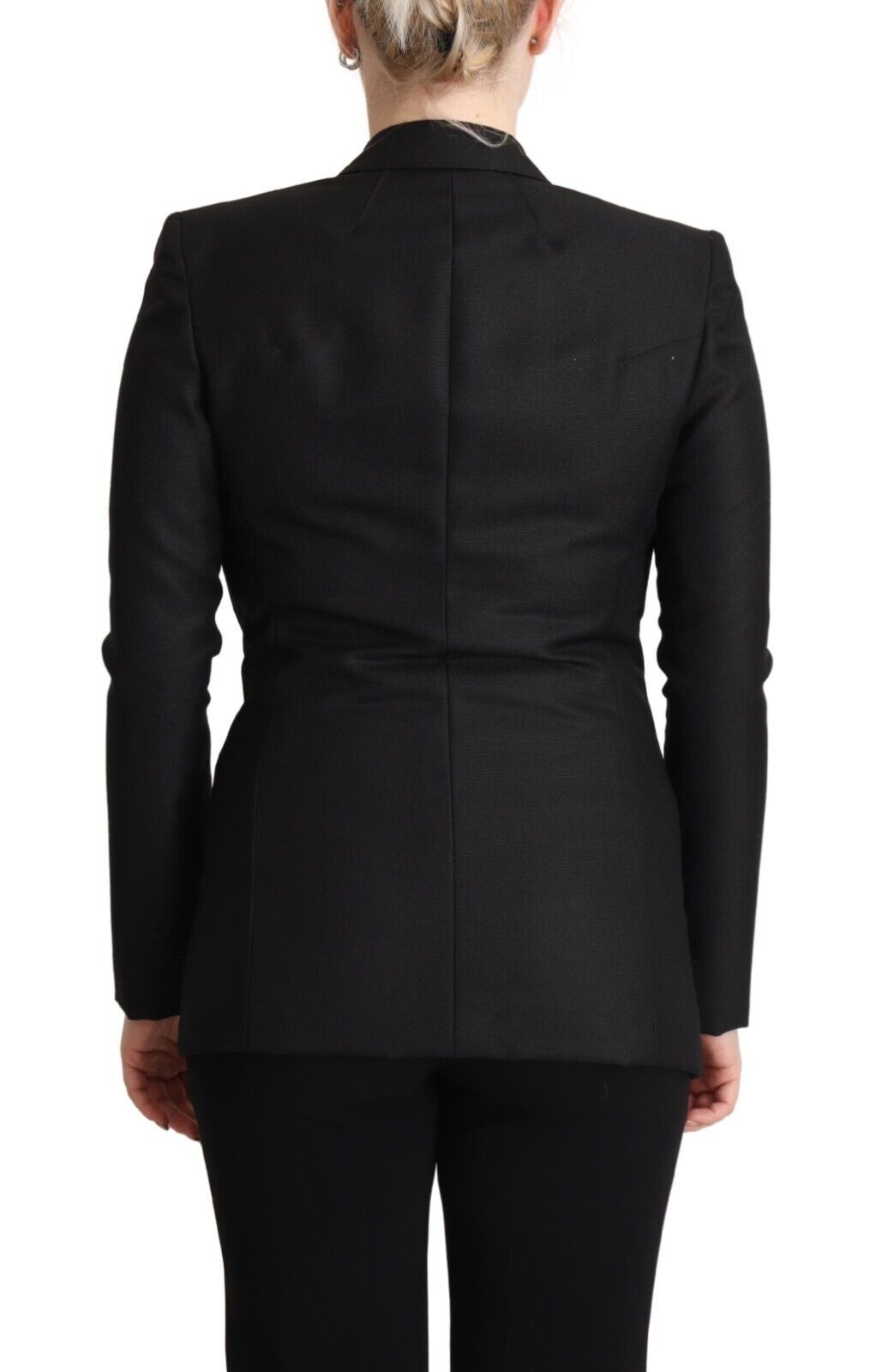 Black Long Sleeves Double Breasted Jacket - ventzia