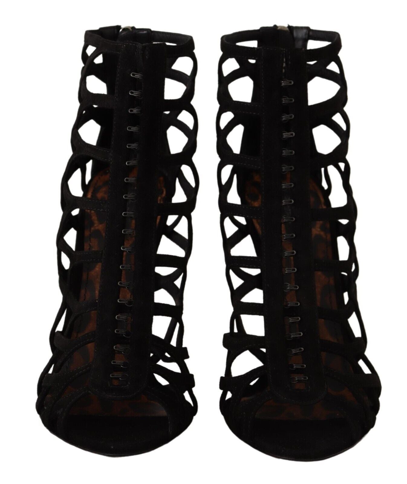 Black Suede Stiletto Heels Bette Sandals Shoes - ventzia