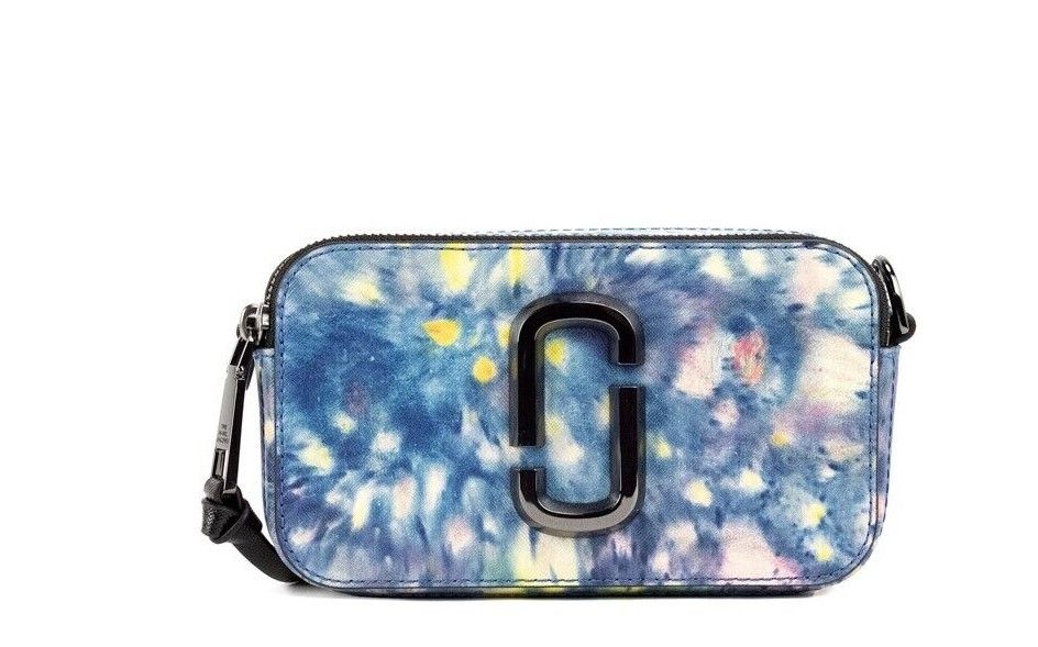 The Snapshot bag Watercolor Blue Printed Leather Shoulder Bag Purse - ventzia