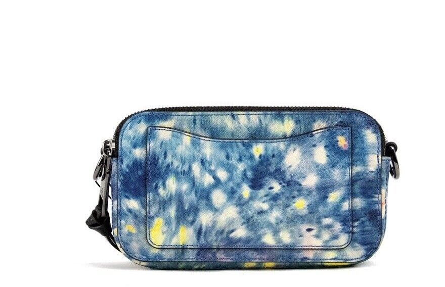 The Snapshot bag Watercolor Blue Printed Leather Shoulder Bag Purse - ventzia