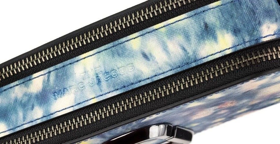 The Snapshot bag Watercolor Blue Printed Leather Shoulder Bag Purse - ventzia