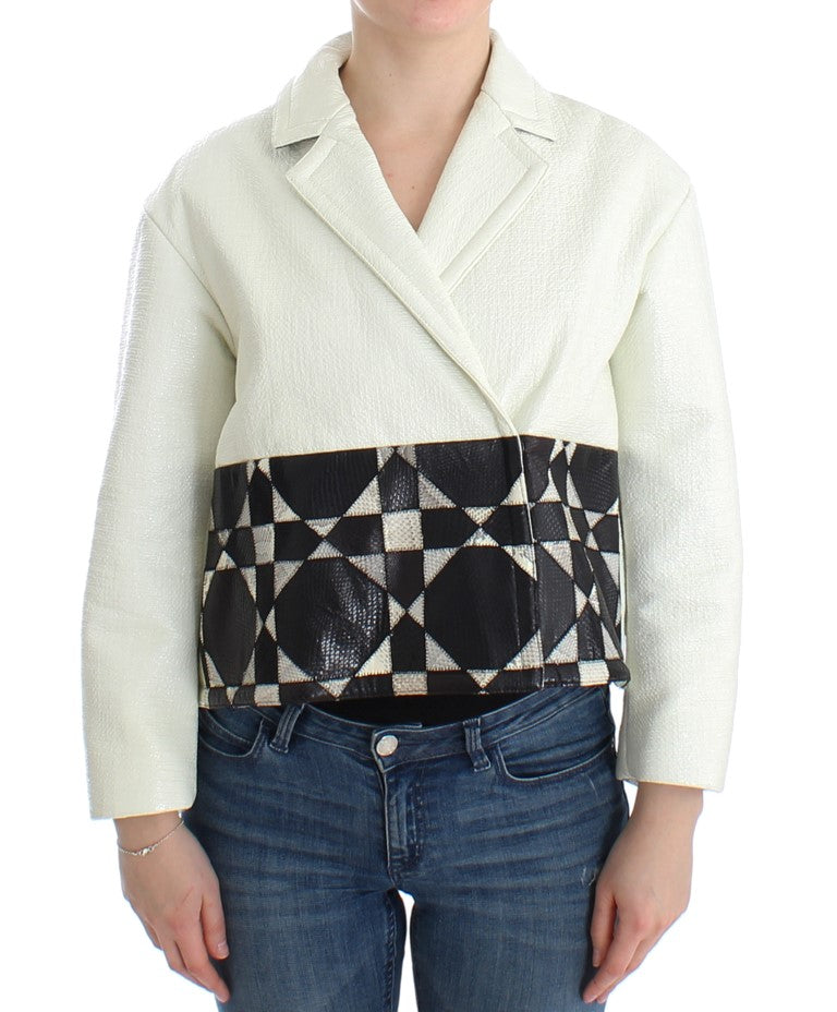 Exclusive Black & White Leather Jacket - ventzia