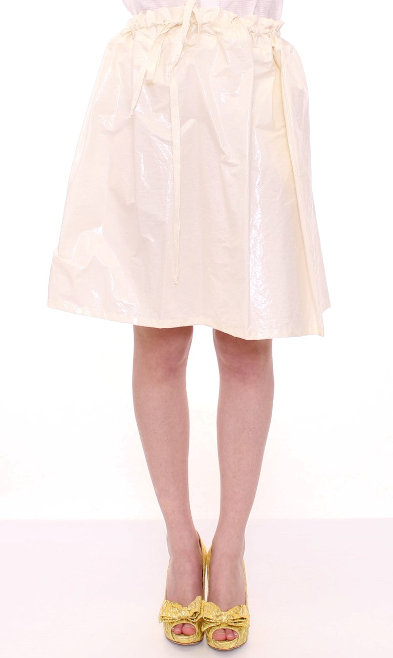 Elegant White Tie-Waist Skirt - ventzia
