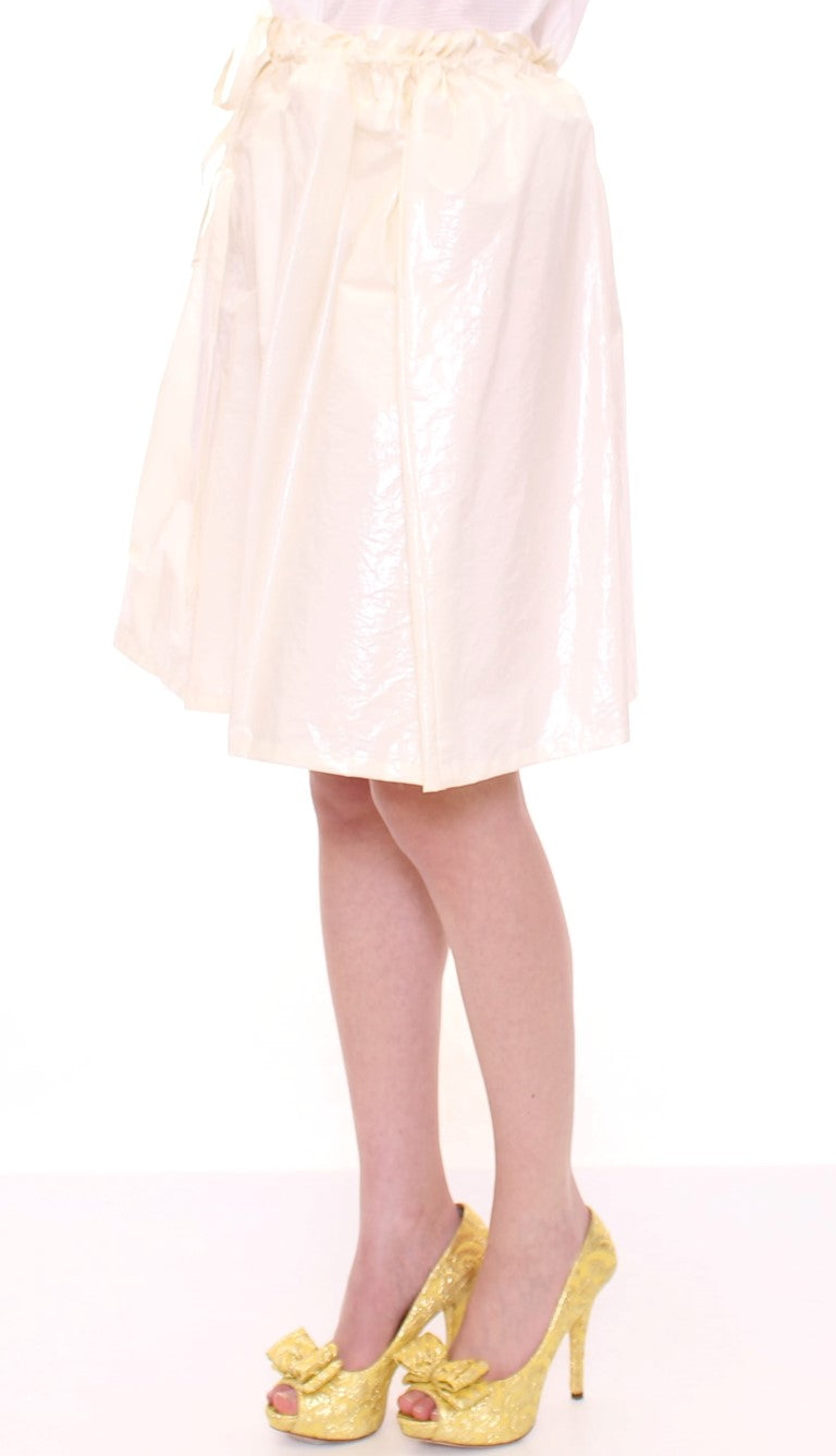 Elegant White Tie-Waist Skirt - ventzia