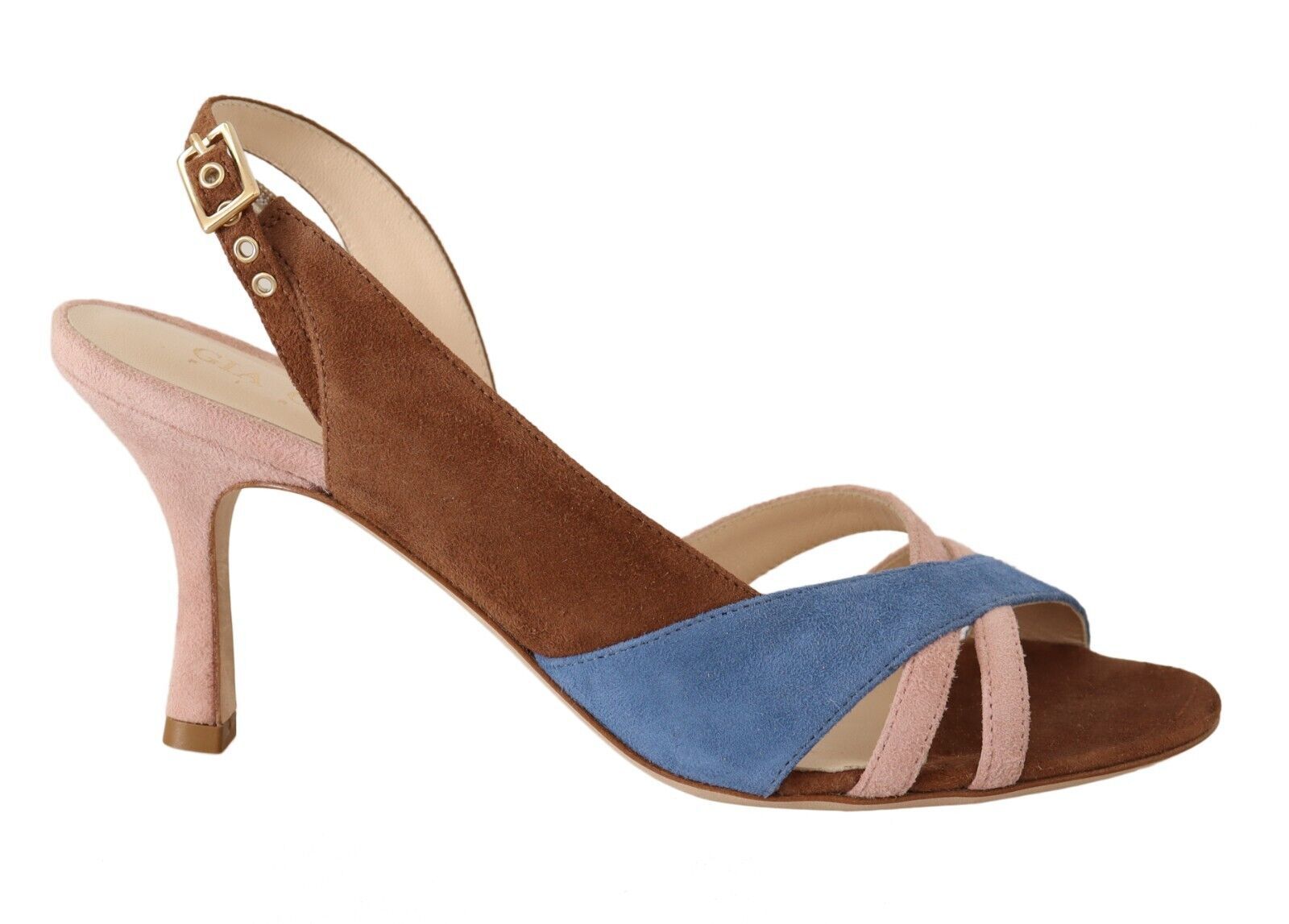 Multicolor Suede Leather Slingback Heels Sandals Shoes - ventzia
