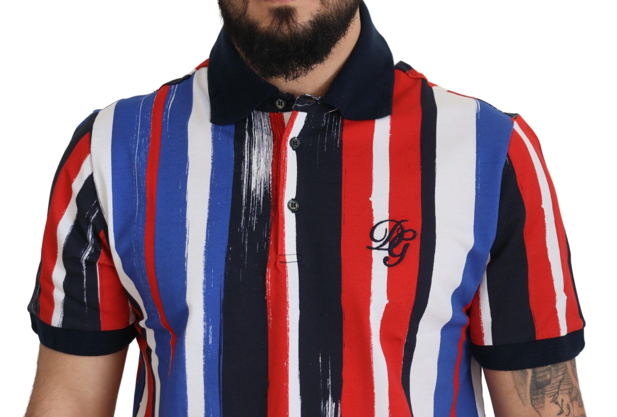 Multicolor Cotton Polo Top T-shirt - ventzia