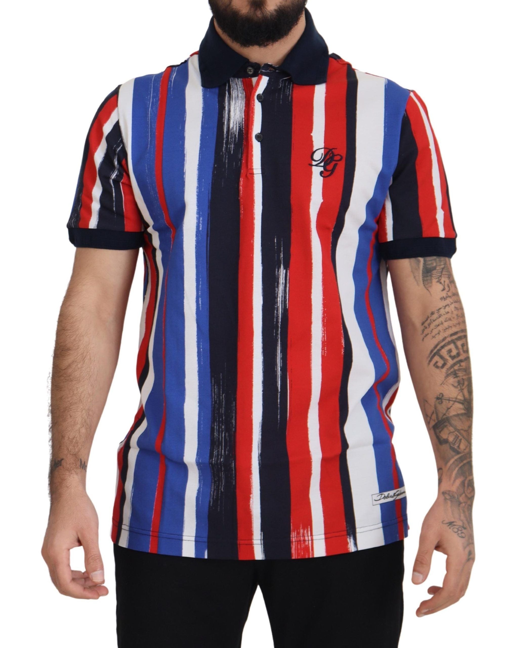 Multicolor Cotton Polo Top T-shirt - ventzia