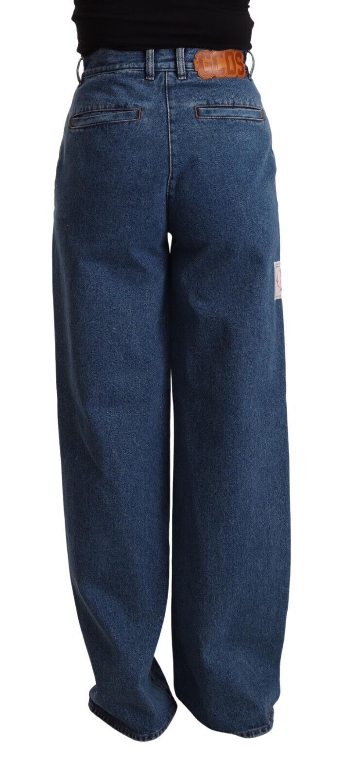 Blue Cotton High Waist Wide Leg Boot Cut Denim Jeans - ventzia