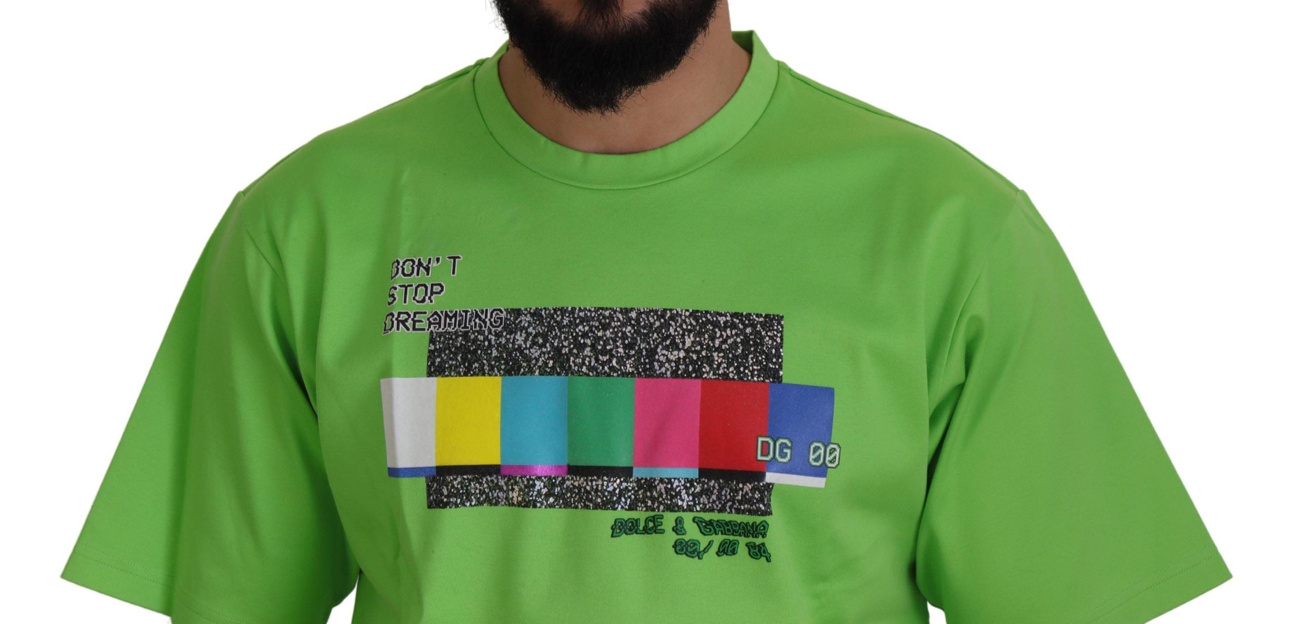 Green Cotton DG CHANNEL Top T-shirt - ventzia