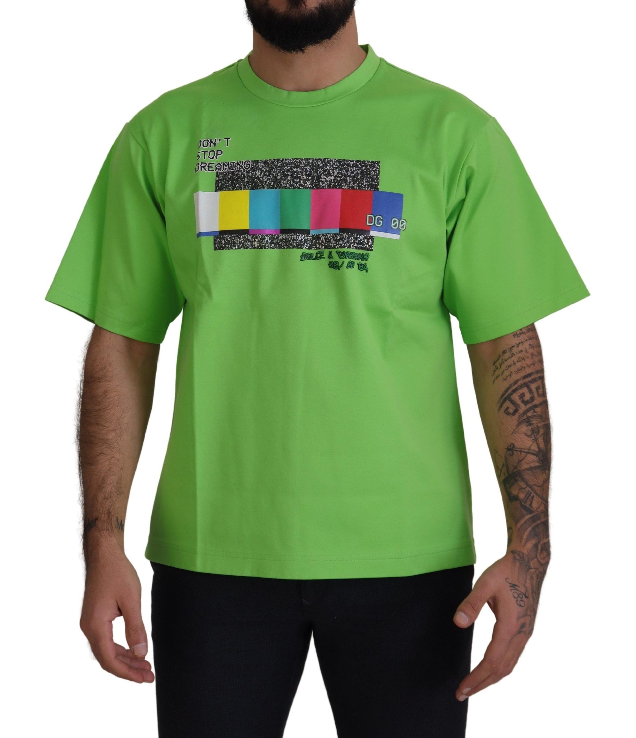 Green Cotton DG CHANNEL Top T-shirt - ventzia