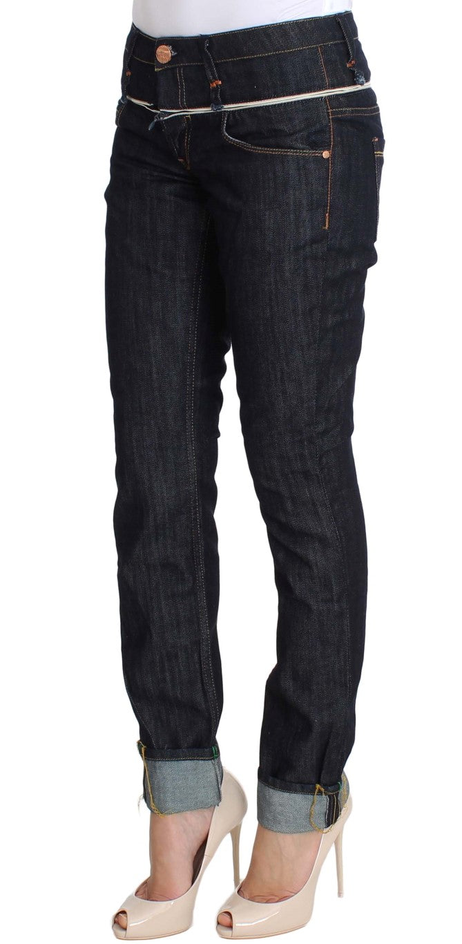 Elegant Straight Leg Dark Blue Jeans - ventzia
