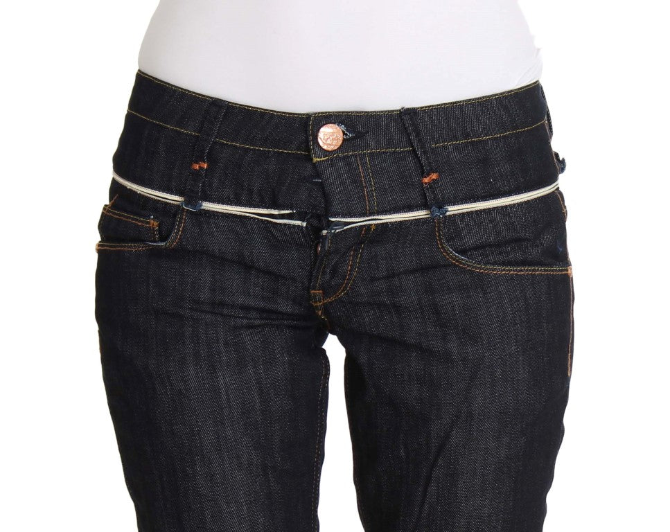 Elegant Straight Leg Dark Blue Jeans - ventzia