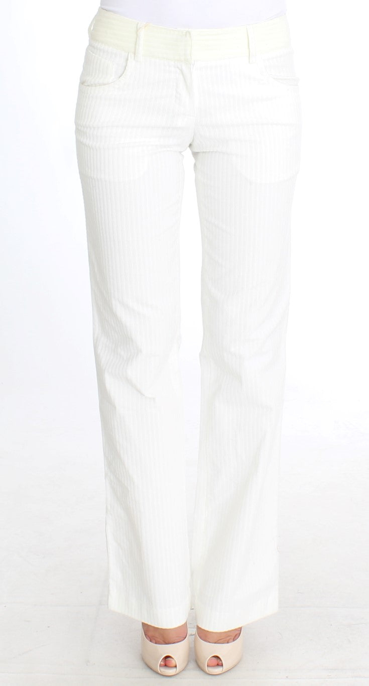Chic White Striped Straight Fit Pants - ventzia
