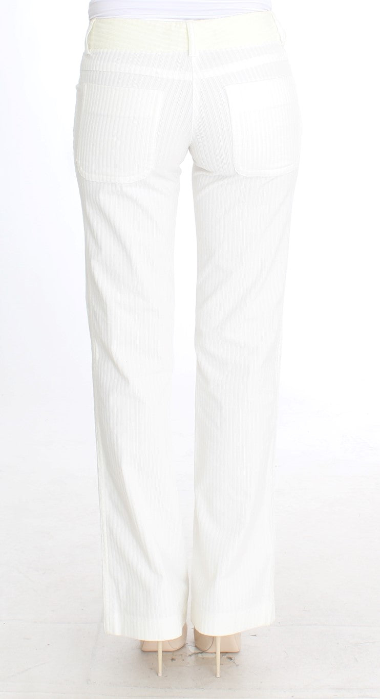 Chic White Striped Straight Fit Pants - ventzia