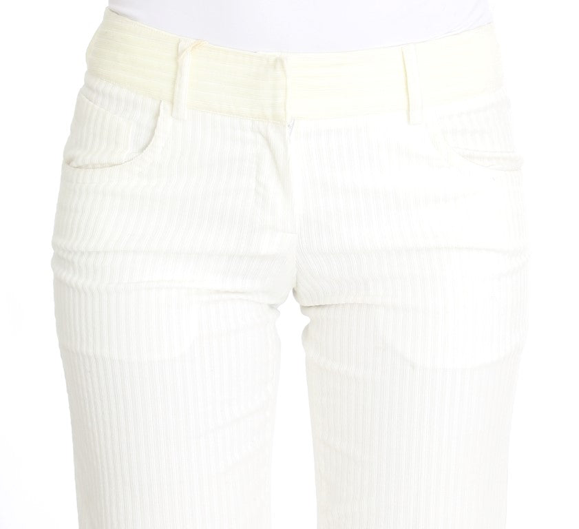 Chic White Striped Straight Fit Pants - ventzia