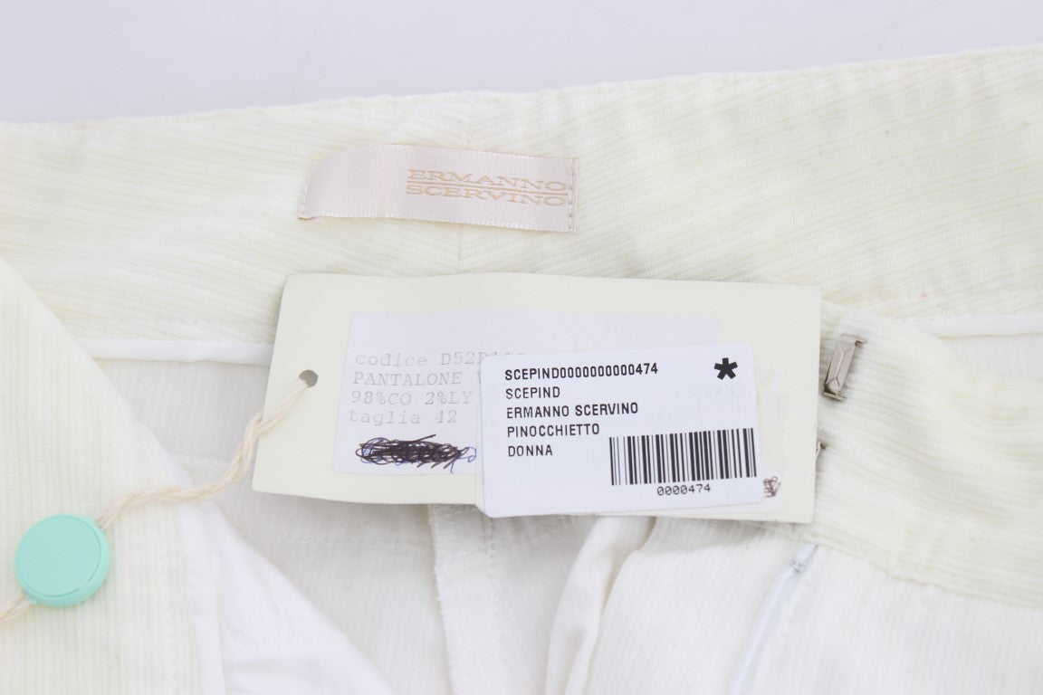 Chic White Striped Straight Fit Pants - ventzia