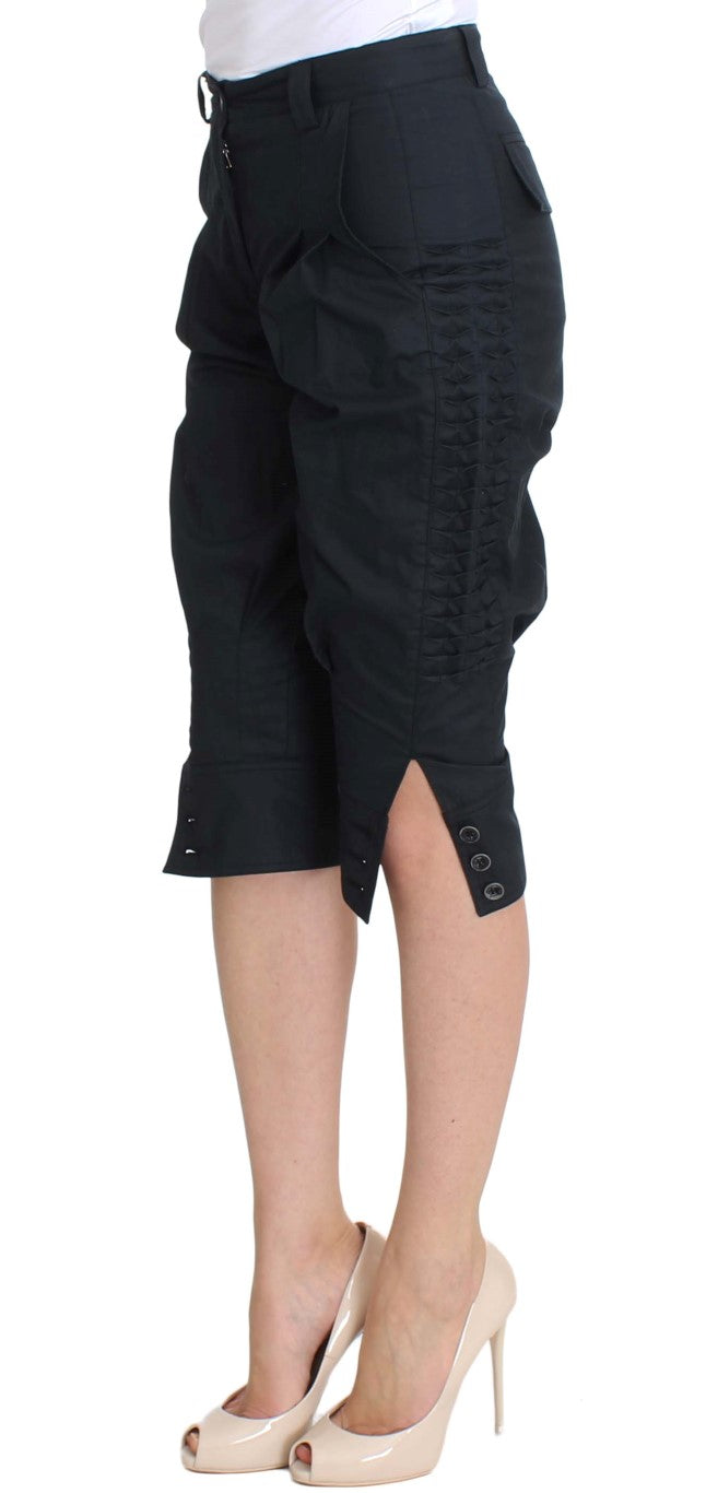 Chic Blue Cotton Casual Pants - ventzia