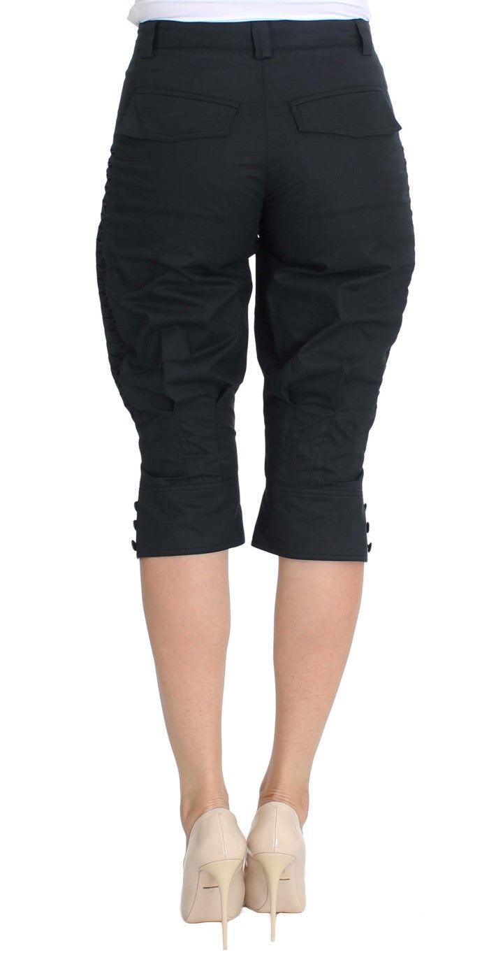 Chic Blue Cotton Casual Pants - ventzia