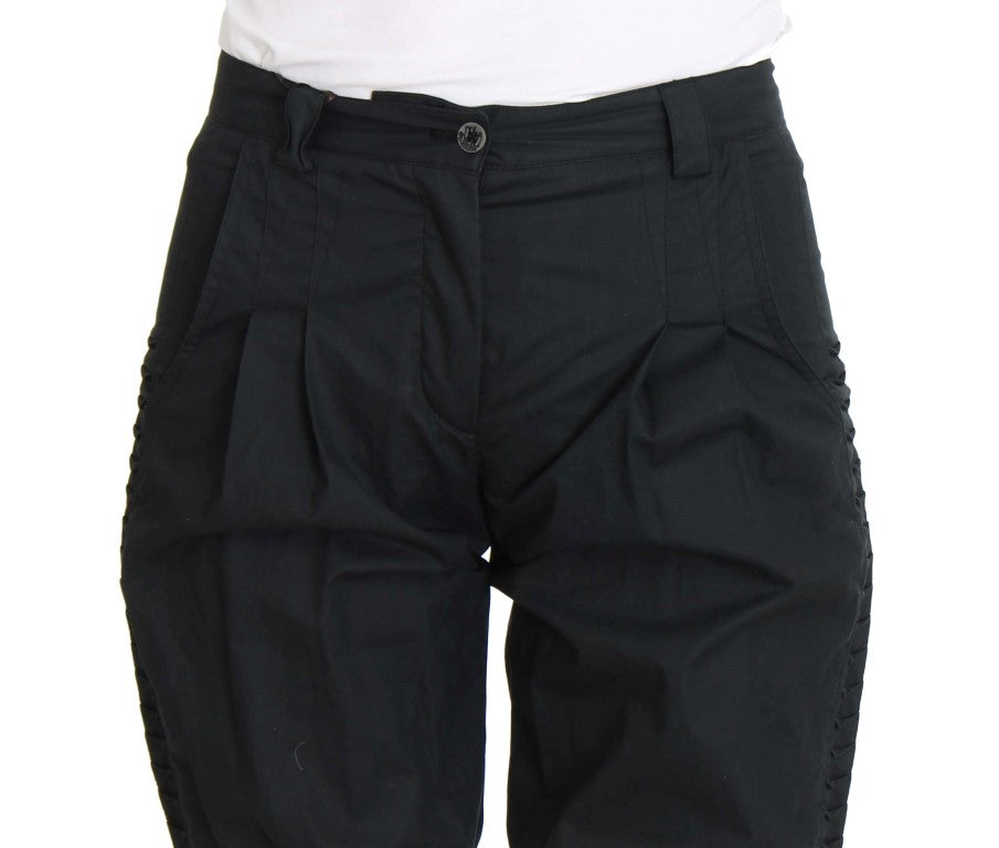 Chic Blue Cotton Casual Pants - ventzia