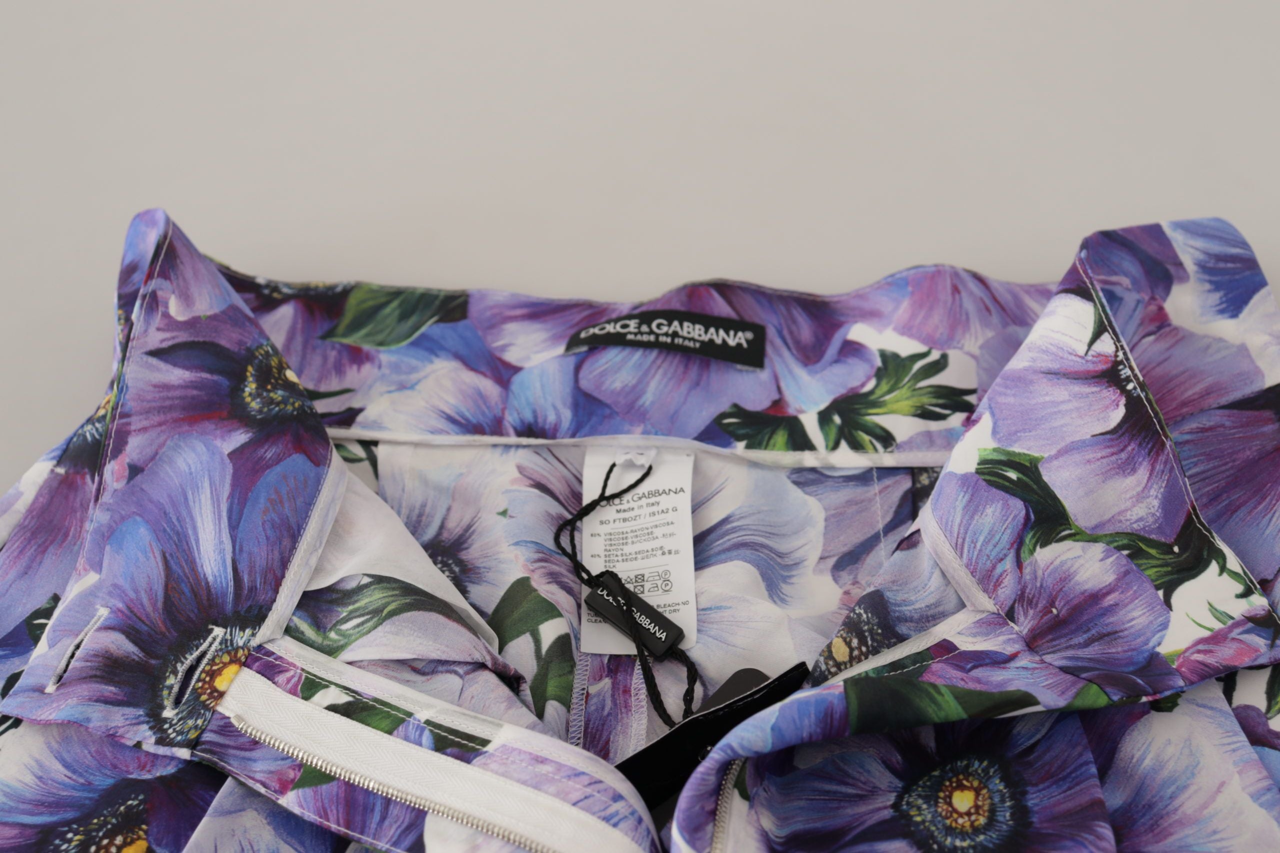 Purple Anemone High Waist Hot Pants Shorts - ventzia