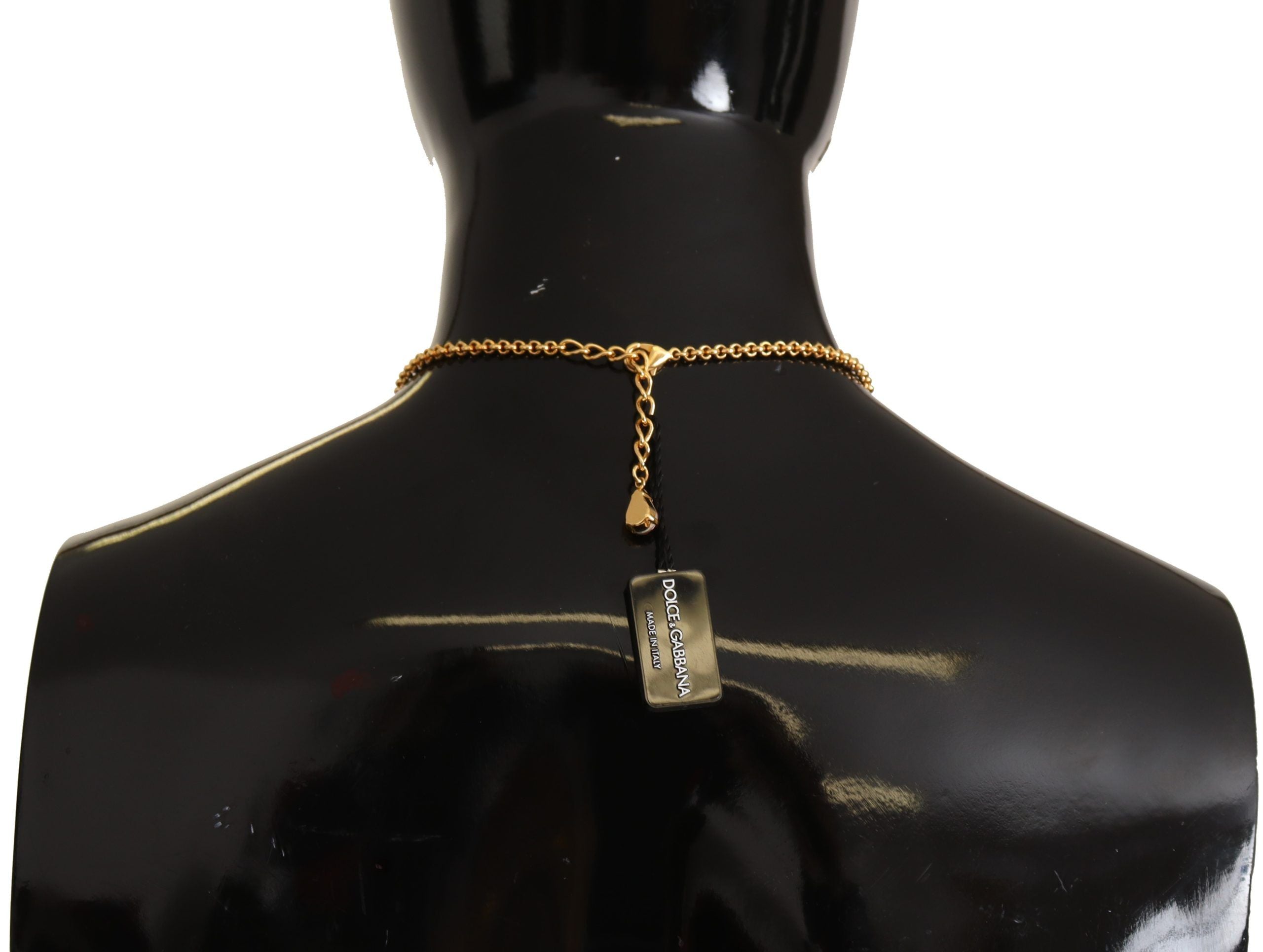 Gold Rose Love Crystal Charm Chain Necklace - ventzia