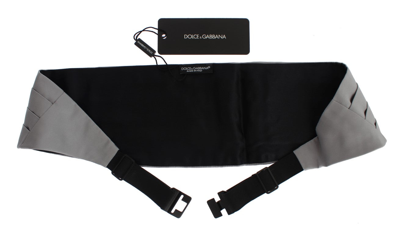 Elegant Silk Gray Cummerbund - ventzia