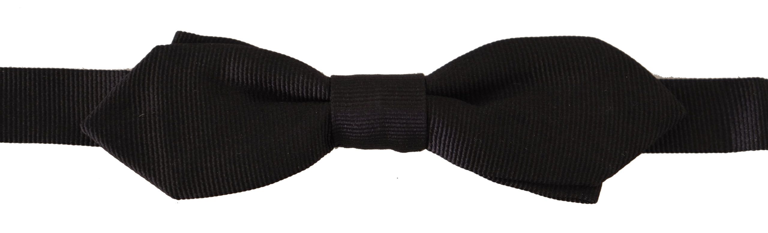 Black Solid 100% Silk Adjustable Neck Papillon Tie