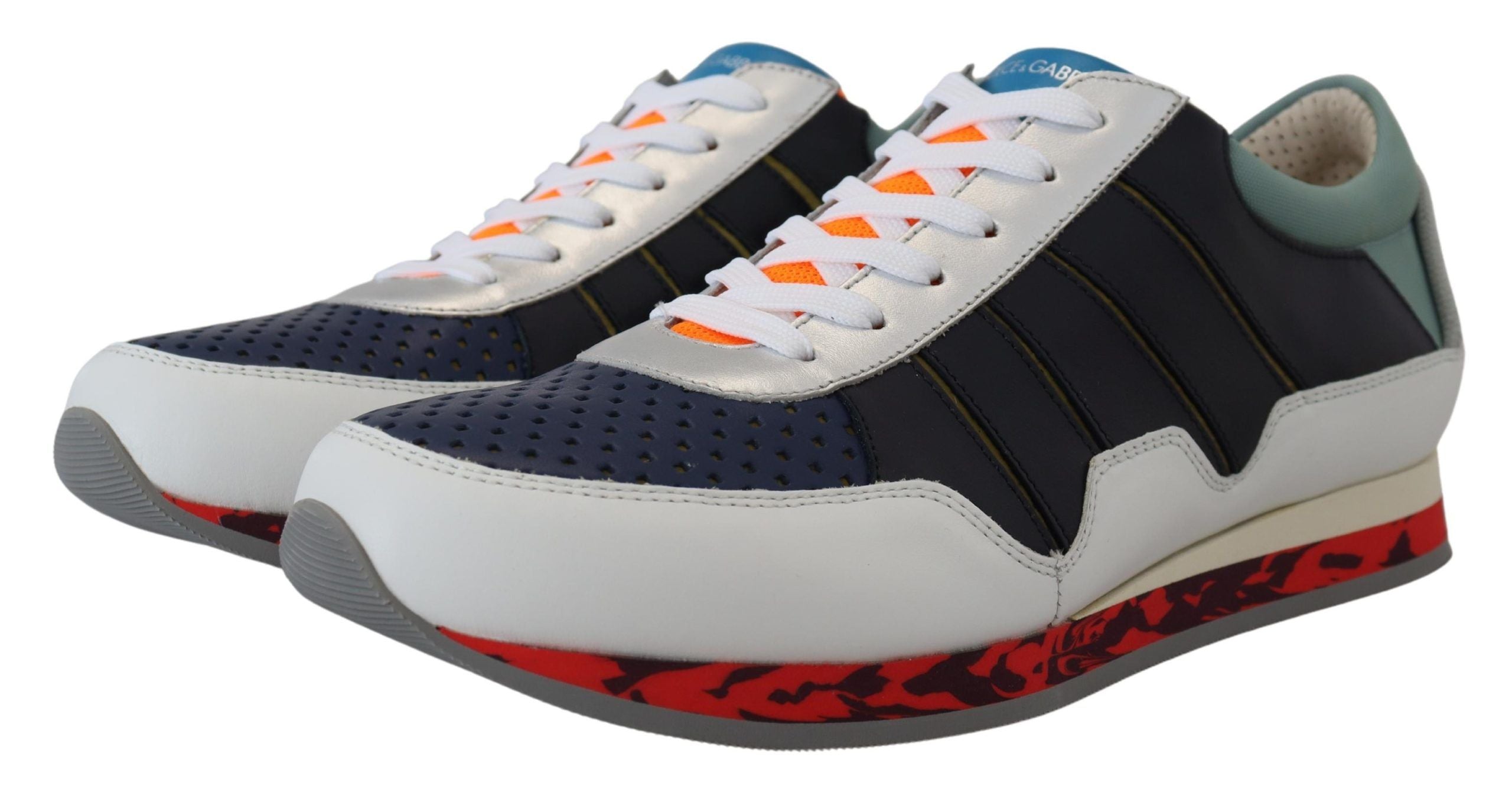 Multicolor Leather Sport Low Top Sneakers - ventzia