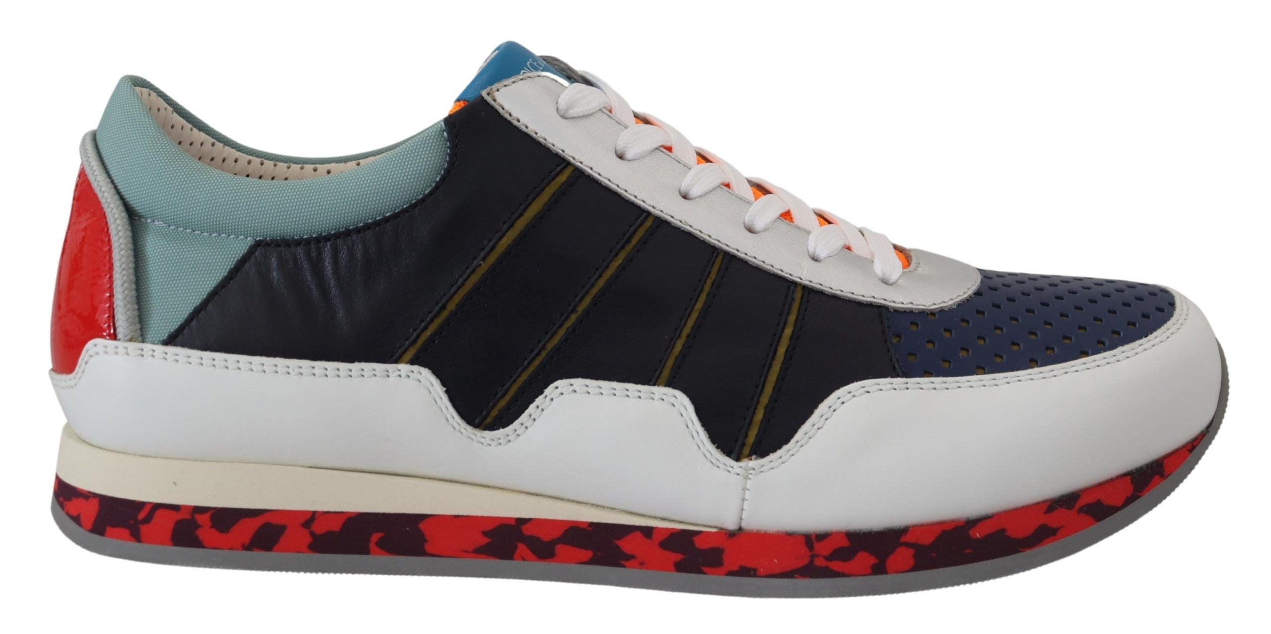Multicolor Leather Sport Low Top Sneakers - ventzia