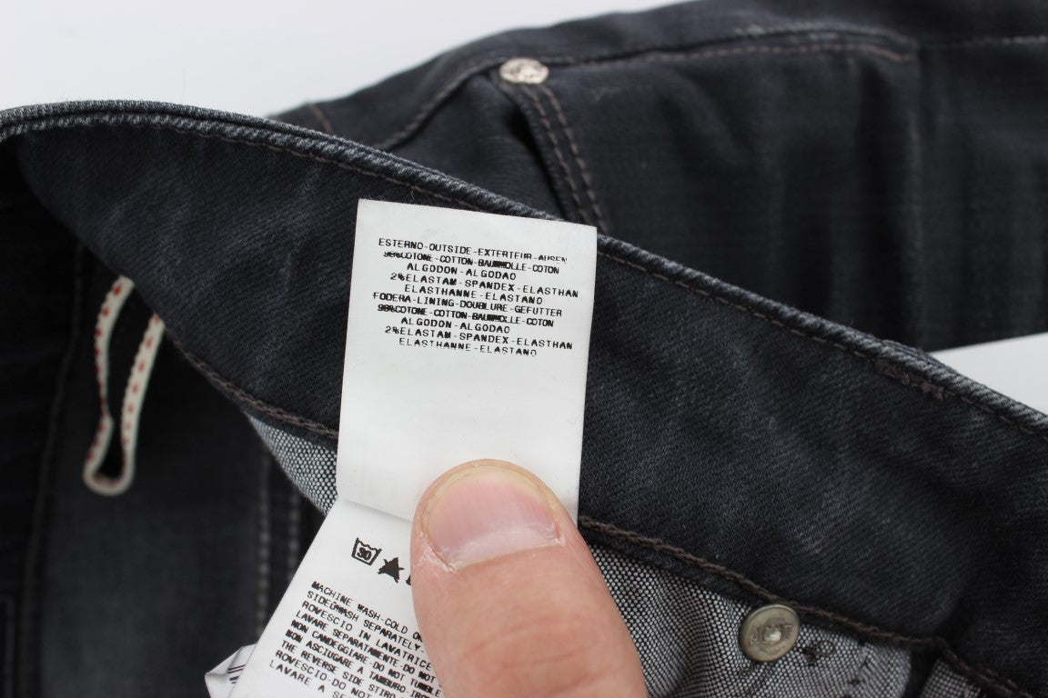 Sleek Gray Slim Fit Men's Premium Denim - ventzia
