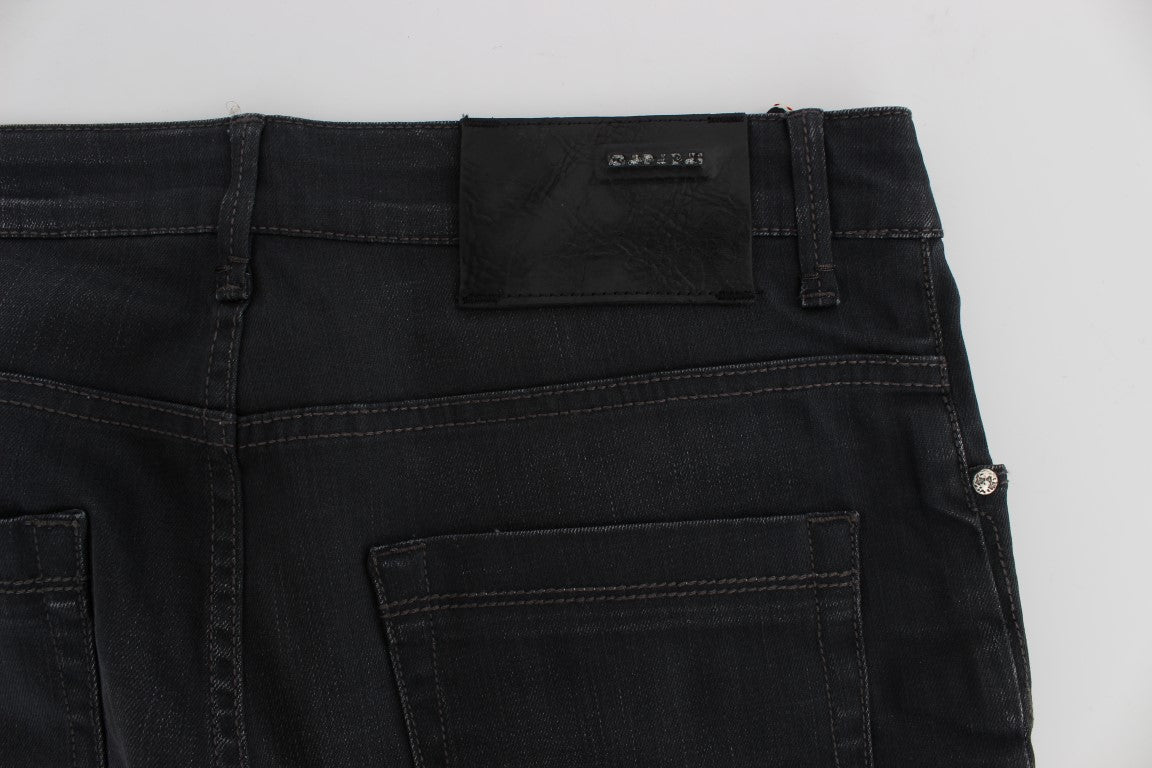 Sleek Gray Slim Fit Men's Premium Denim - ventzia
