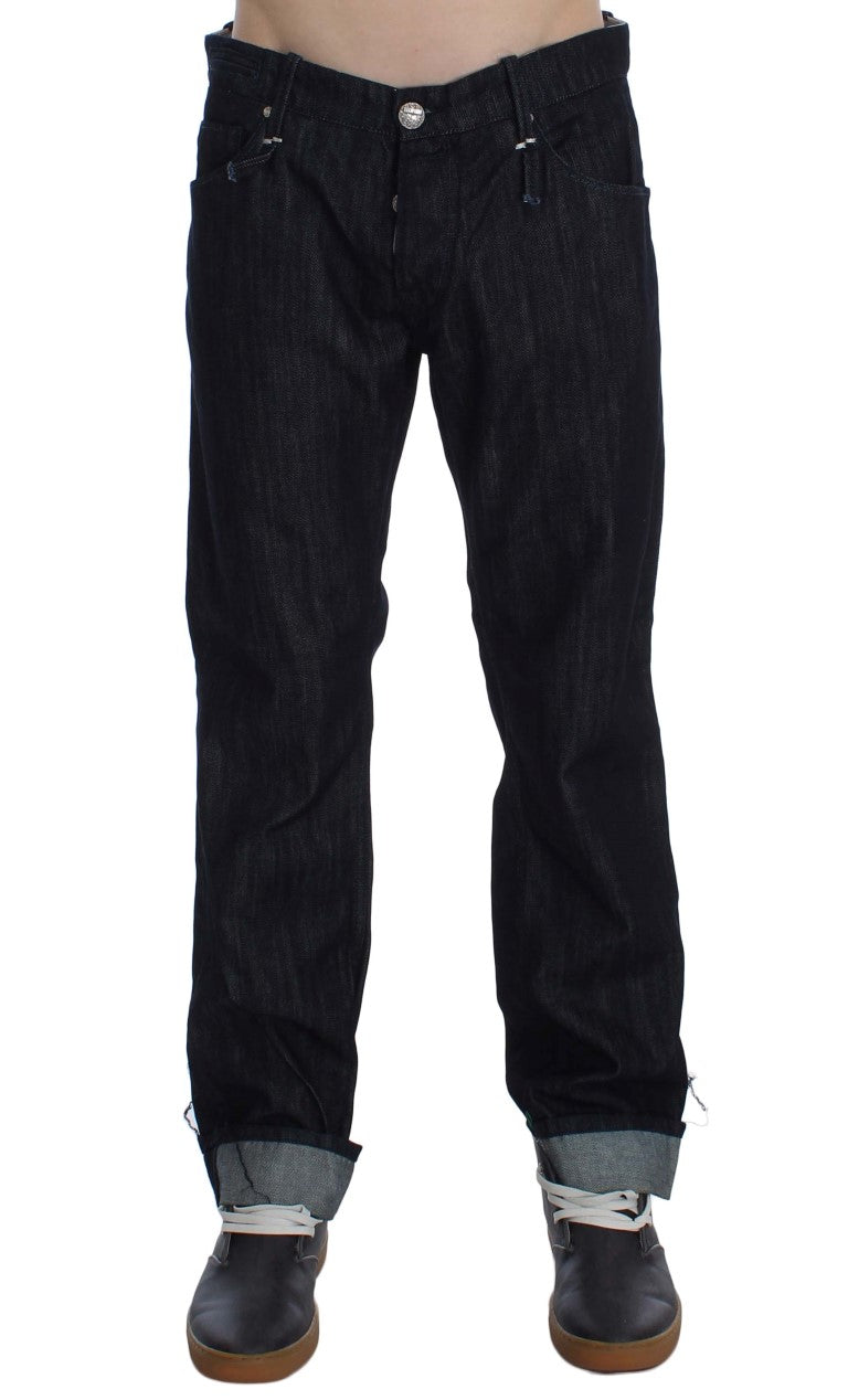 Elegant Straight Fit Blue Mens Jeans - ventzia