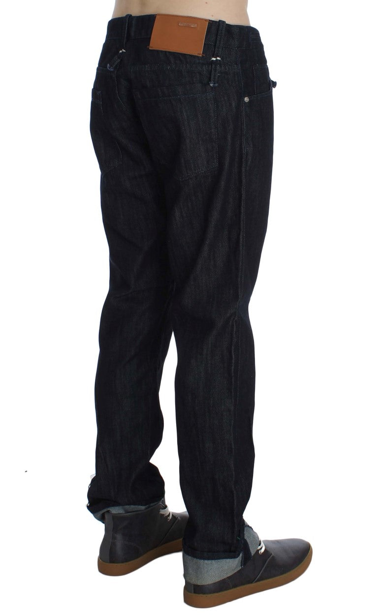 Elegant Straight Fit Blue Mens Jeans - ventzia