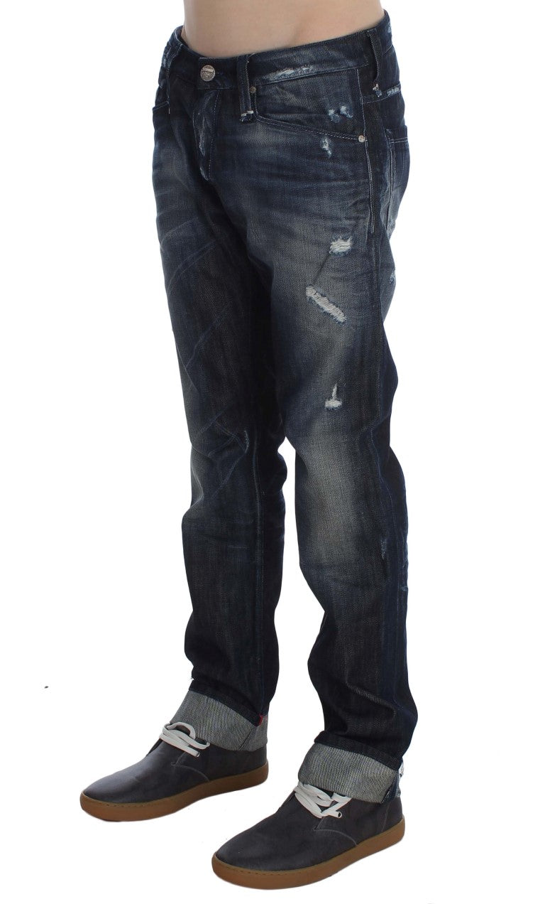 Elegant Regular Straight Fit Blue Jeans - ventzia