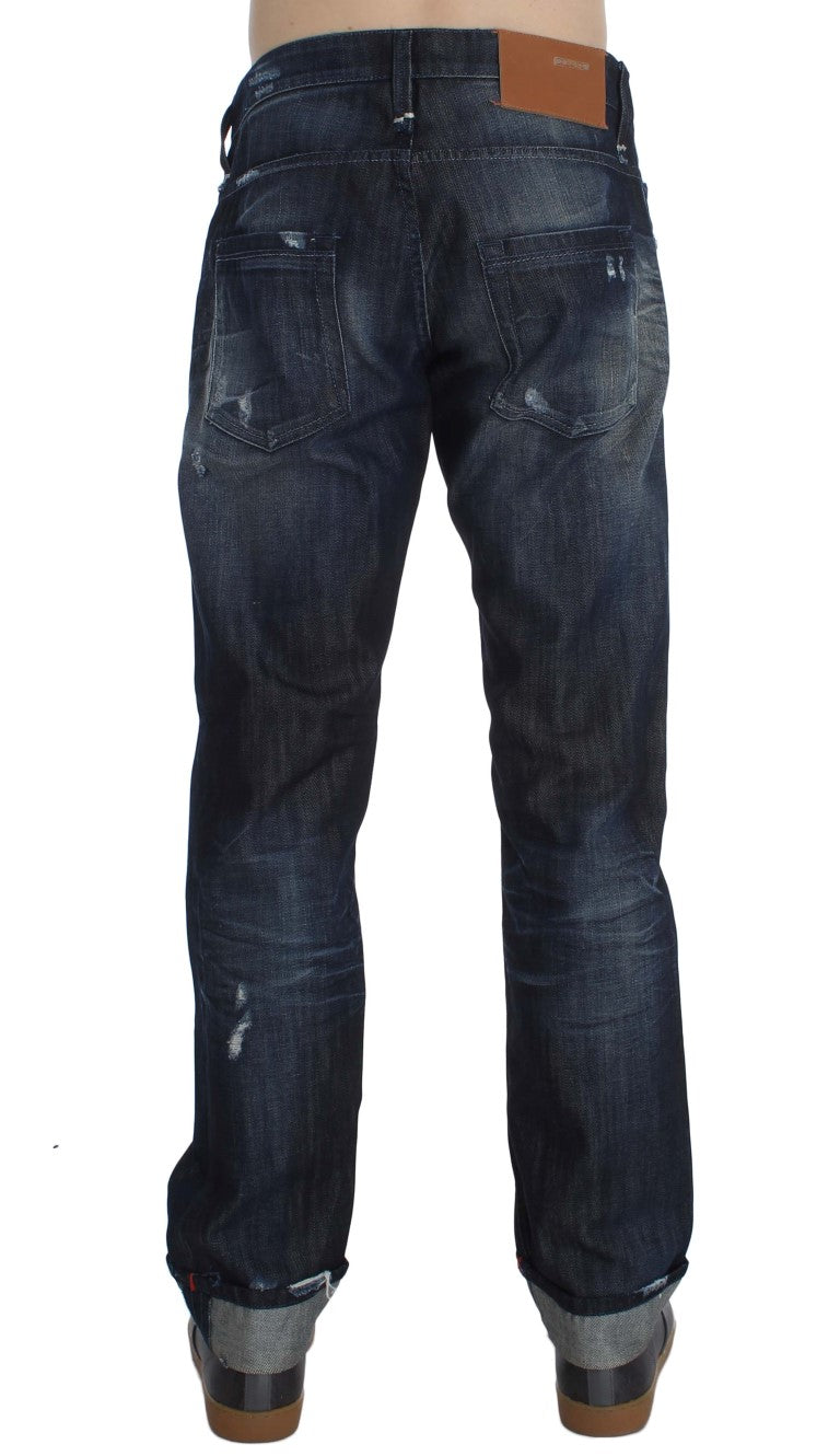 Elegant Regular Straight Fit Blue Jeans - ventzia