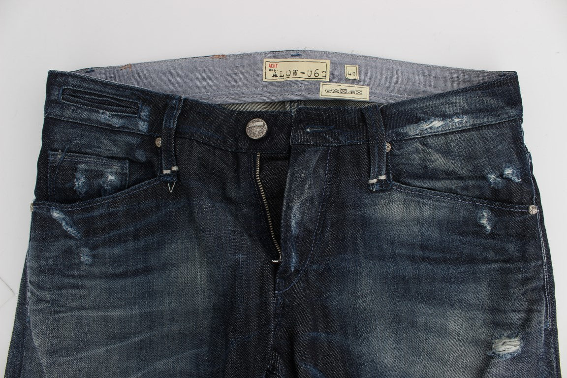 Elegant Regular Straight Fit Blue Jeans - ventzia