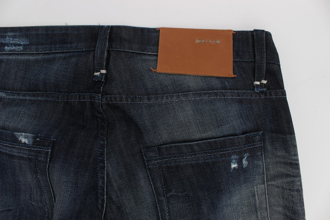 Elegant Regular Straight Fit Blue Jeans - ventzia