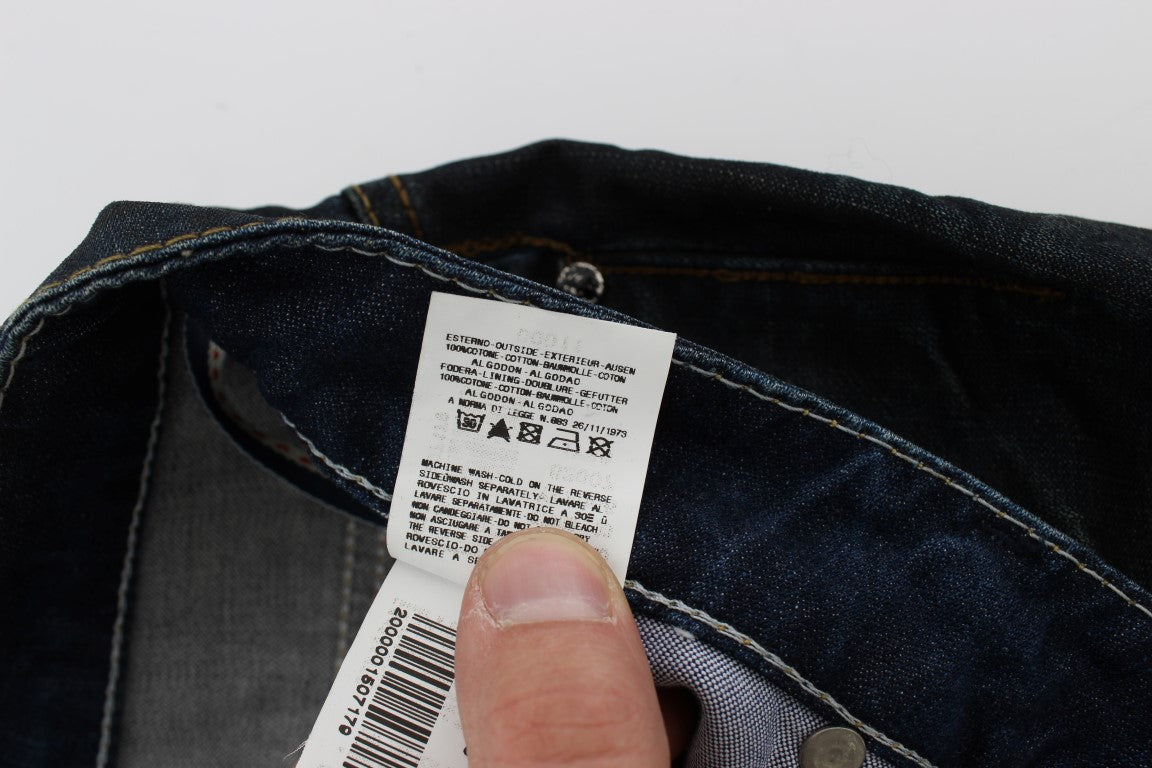 Elegant Straight Fit Dark Blue Jeans - ventzia