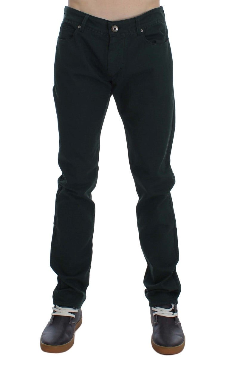 Chic Green Straight Cut Jeans - ventzia