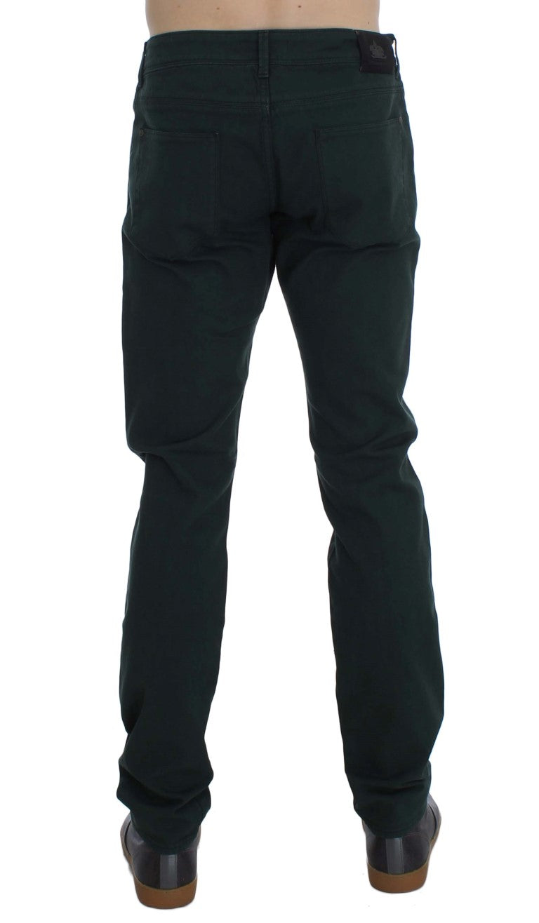Chic Green Straight Cut Jeans - ventzia