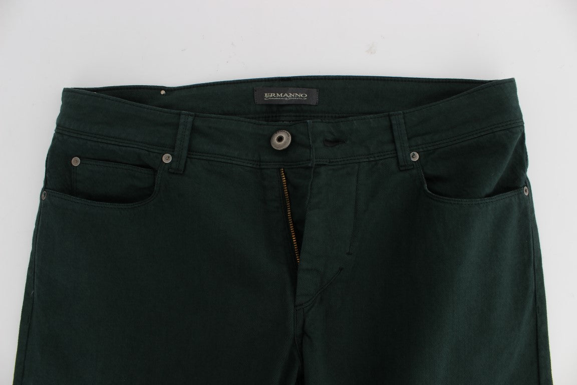 Chic Green Straight Cut Jeans - ventzia