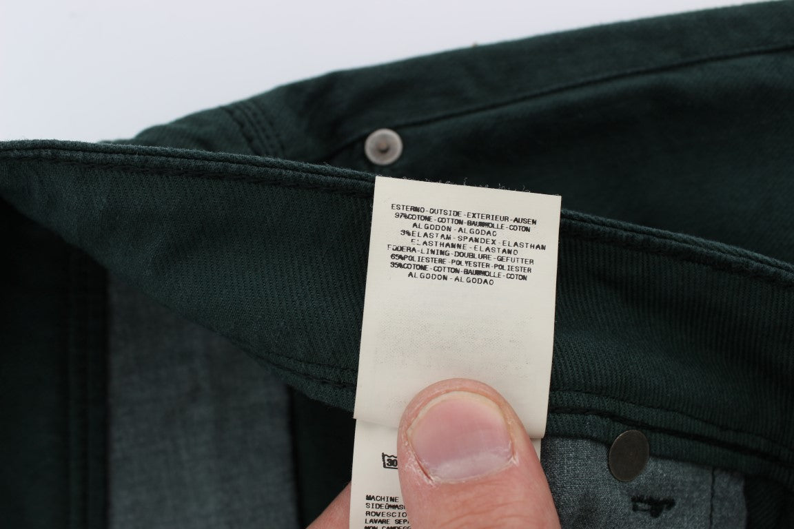 Chic Green Straight Cut Jeans - ventzia
