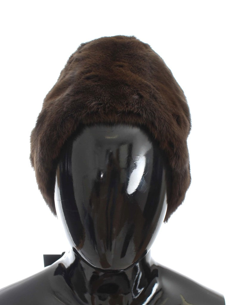 Luxurious Brown Weasel Fur Beanie - ventzia