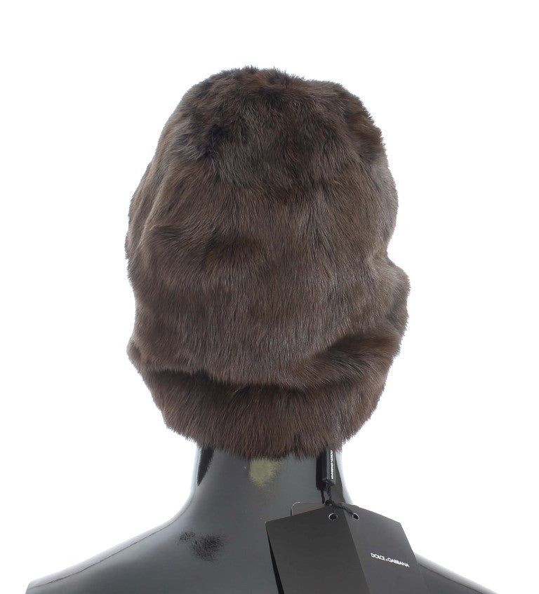 Luxurious Brown Weasel Fur Beanie - ventzia
