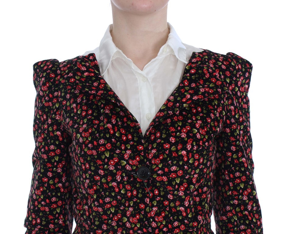 Elegant Floral Two-Piece Skirt Suit Set - ventzia